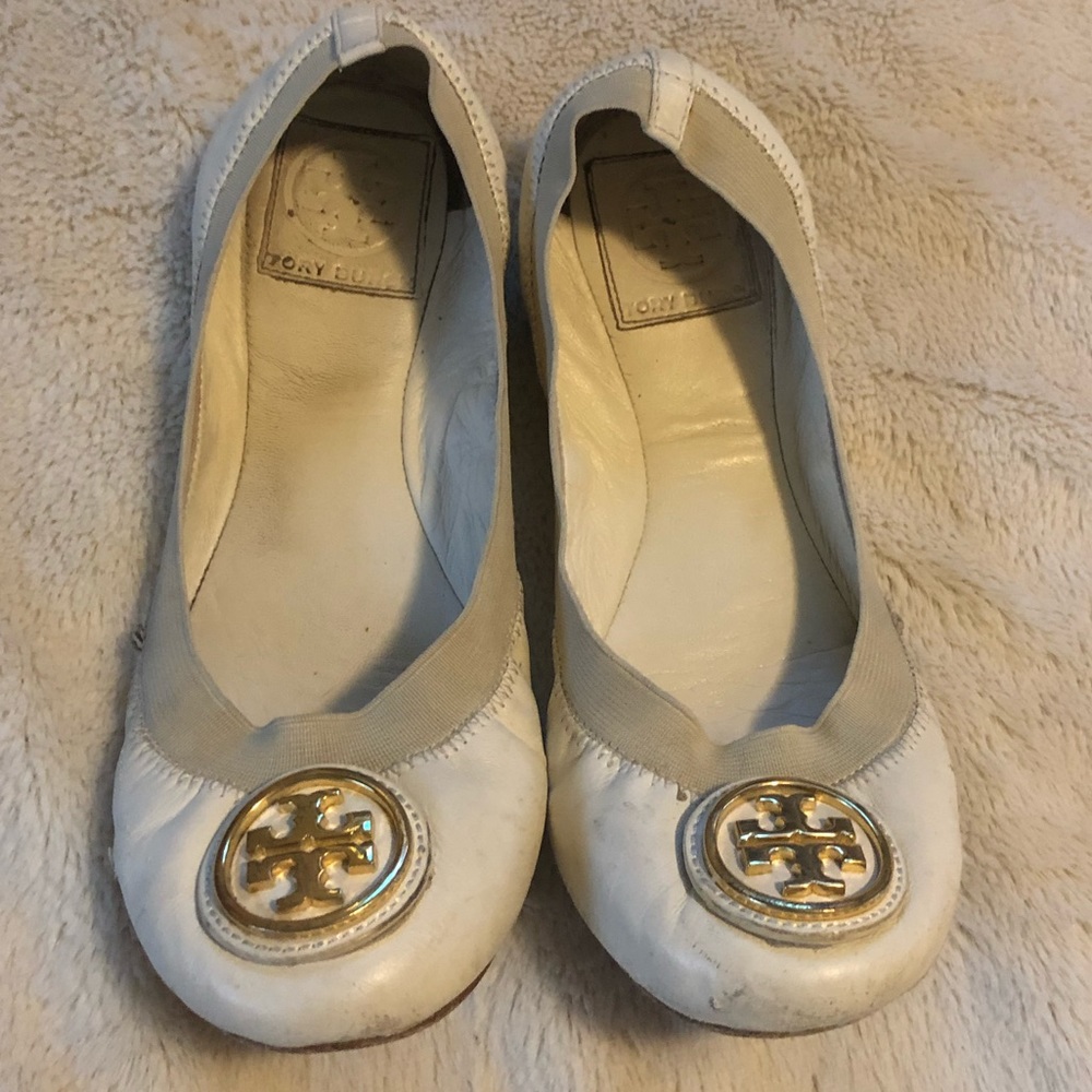 Tory Burch White Caroline Flats